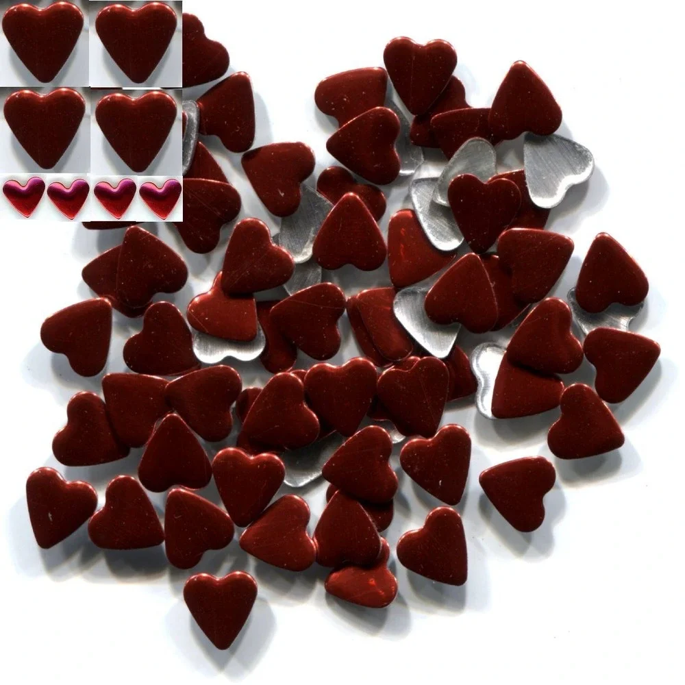 HEARTS Smooth Rhinestuds..Hot Fix  RED  6 mm ‎   2 Gross  288 Pieces